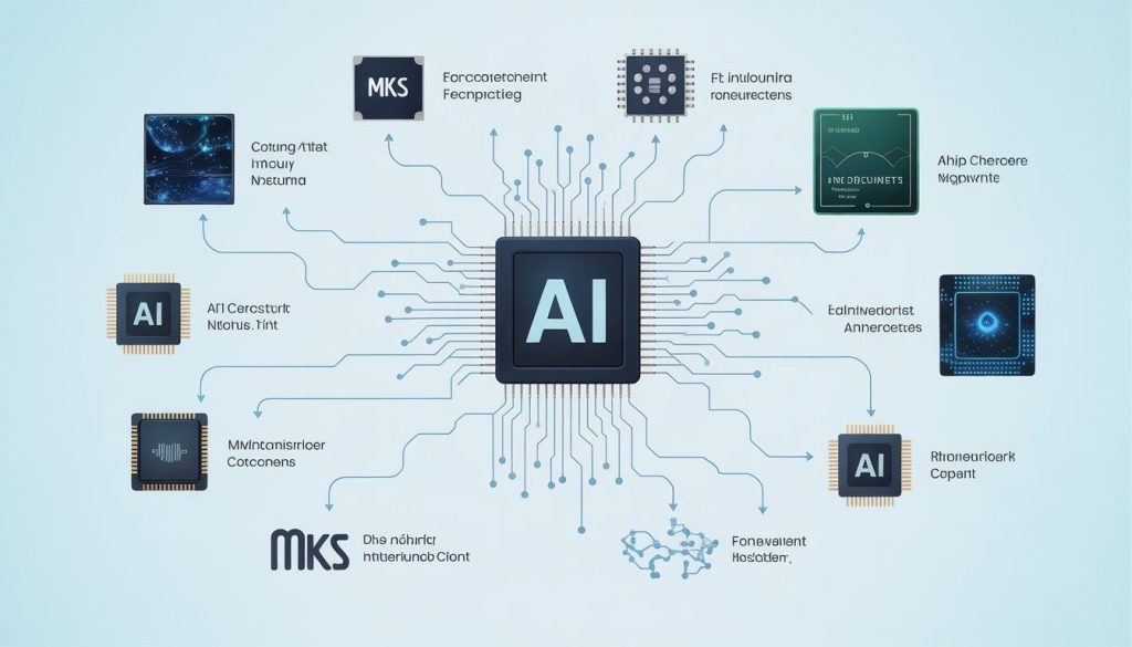 AI Chip Manufacturing Companies featuring advanced semiconductor production, AI chips, and high-tech manufacturing equipment by MKS and Advanced Energy