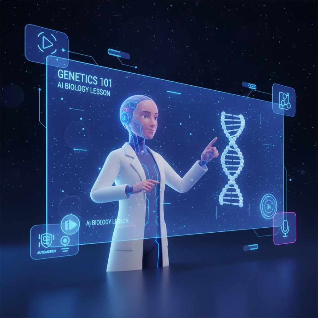 AI teaching video tools creating virtual instructor videos without using a camera