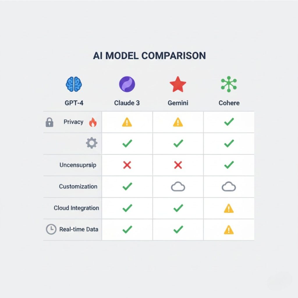 Screenshot of an uncensored AI software interface showing reliable decision-making tools