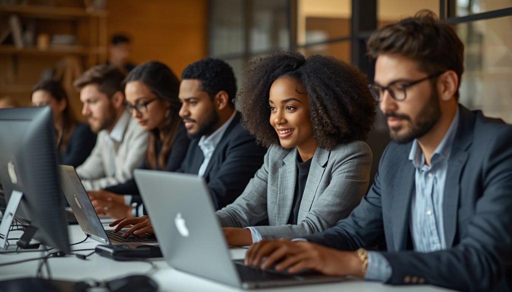 AI Automation Jobs myth illustrated through professionals adapting to AI technology and changing career landscapes.