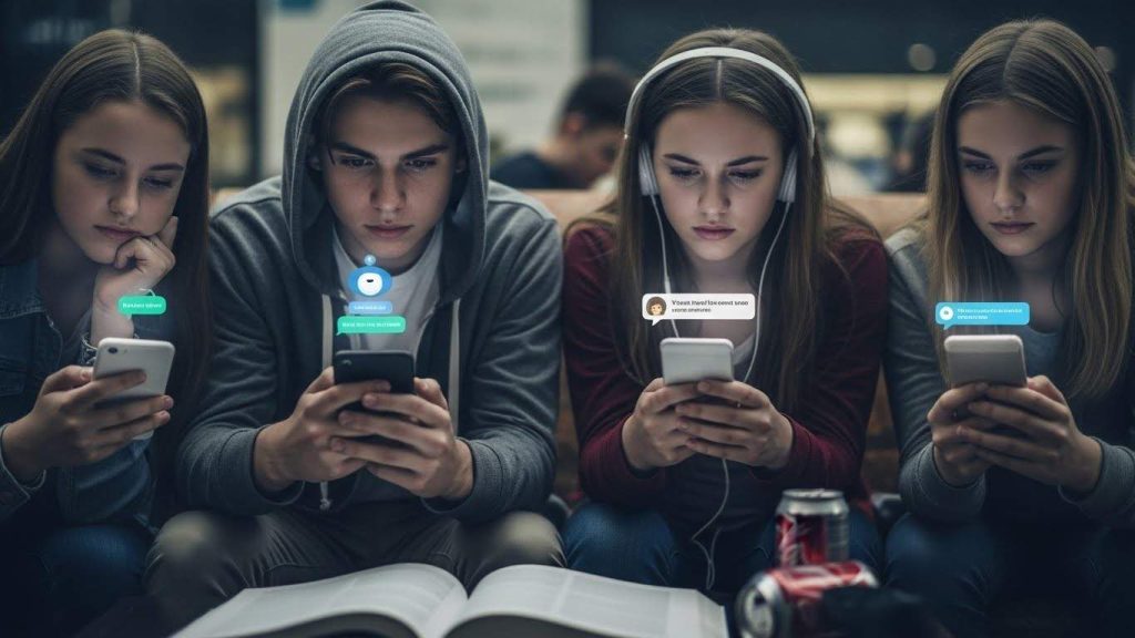 AI companions among American teens using chatbots and virtual friends on smartphones, raising concerns about social behavior
