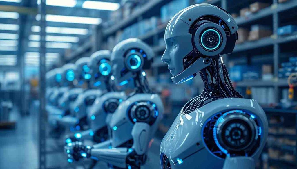 Illustration comparing the steam engine revolution of the 19th century with the future of AI and modern technological transformation.