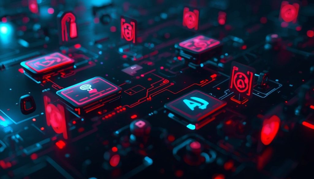 Visual representation of secret AI tools that are extremely powerful and little-known, showcasing futuristic digital interfaces and hidden technology.